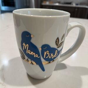Mama Bird Blue and White Mug